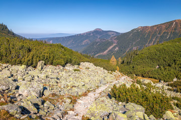 Mountain landscape at autumn, the area of Rohace in Tatras National Park, Slovakia, Europe.