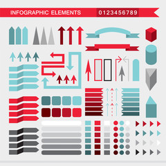 Infographic elements arrows,signs,bars, buttons,borders etc  Vector illustration © antoniu