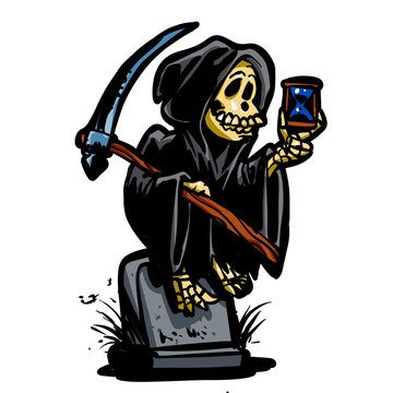 Grim reaper holding an hourglass