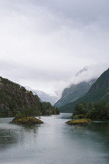 Lovatnet Lake in Lodal valley, Norway