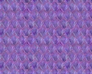 Purple Repeating Playful Mermaid Fish Scale Pattern