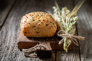 Tasty and homemade rolls with sesame seeds