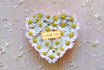 Obraz premium happy valentines day, mothers day, heart of flowers, i love you