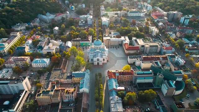 St. Michael the Archangel Church (Sobor), Kaunas Old Town, Lithuania, Aerial
