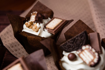  beautiful chocolate cake with cookies