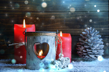 Adventszeit - Laterne und Kerzen