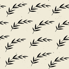 Obraz premium Vector seamless pattern with flowers. Scandinavian motives. Hand drawn style