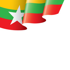 Myanmar flag, vector illustration on a white background