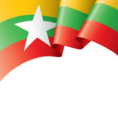 Myanmar flag, vector illustration on a white background