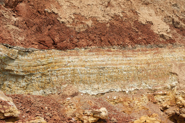 closeup of stone on the beach, sea coast with high hills, beautiful wild landscape