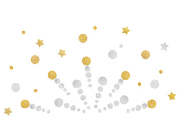 Glitter star and dot firework paper cut background - isolated