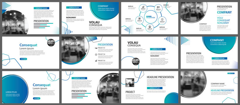 Presentation and slide layout background. Design blue gradient circle template. Use for business annual report, flyer, marketing, leaflet, advertising, brochure, modern style.