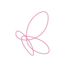 one line butterfly logo design