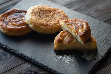 Italian flatbreads stuffed with cheese