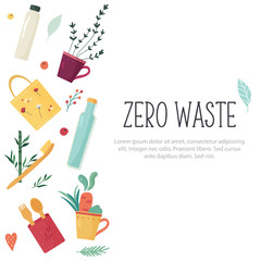 Zero Waste concept design with elements.