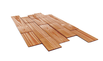 Naklejka na ściany i meble 3d render of pine wood floor tiling assembly