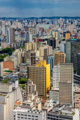 dramatic storm clouds over Sao Paulo skyline