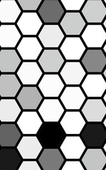 Black honeycomb with a gradient color. Isometric geometry. 3D illustration