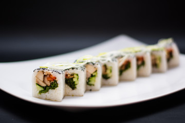 food dish sushi cocktails