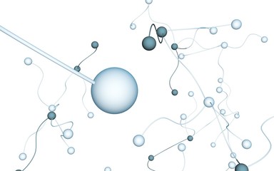 Neural network. Social network. Futuristic dna, deoxyribonucleic acid. Abstract molecule, cell illustration, mycelium. Light background. 3D illustration