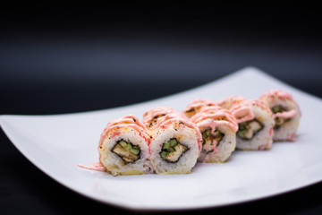 food dish sushi cocktails