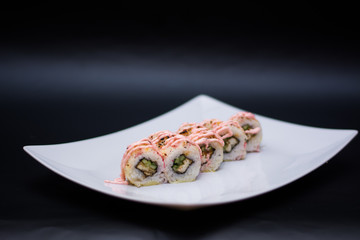 food dish sushi cocktails