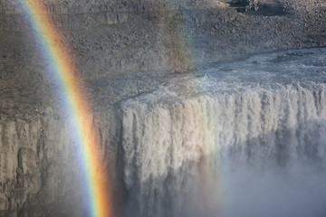 Fototapeta premium Rainbow close to the Dettifoss waterfall in Iceland