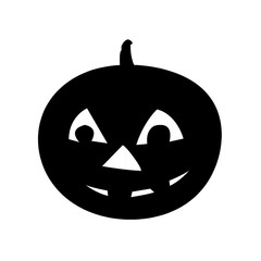 Isolated black pumpkin silhouette for Halloween. Illustration of a pumpkin