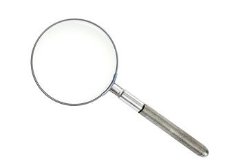 Magnifier with metal ribbed handle