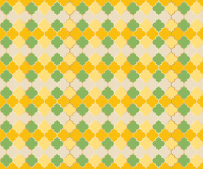 Traditional mosque pattern with gold grid.