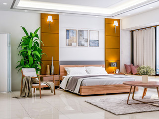 Beds and tables, chairs, carpets, etc. in a luxury hotel room