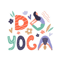 Vector illustration - yoga girl in asana