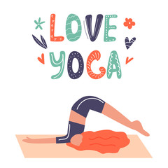 Vector illustration - yoga girl in asana