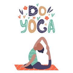 Vector illustration - yoga girl in asana