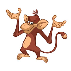 Cartoon chimpanzee monkey. Vector illustration