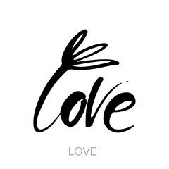Obraz premium love flower lettering template