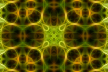 Fantastic yellow abstract pattern in fractal technic
