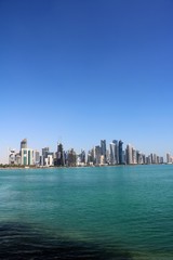 Fototapeta na wymiar View to Skyline of Doha, Qatar