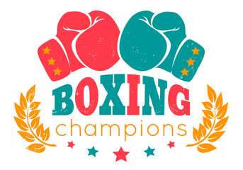 Vector vintage logo for a boxing