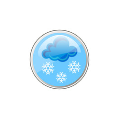 color simple vector simple round icon of cloud and snowflake