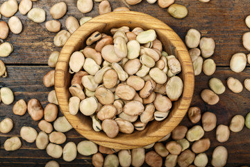 Dried broad beans in a plate