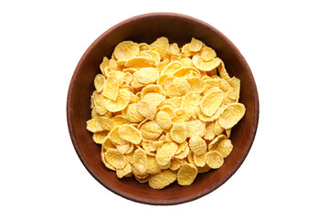 corn flakes in a plate isolated