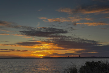 Obraz premium ostsee haffkrug schleswig-holstein germany deutschland baltic sea scenery sunset sonnenuntergang natur farbe color travel stimmung reise