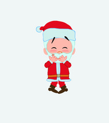 Santa Claus trying to contain the laughter.