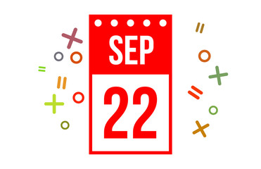 22 September Red calendar number