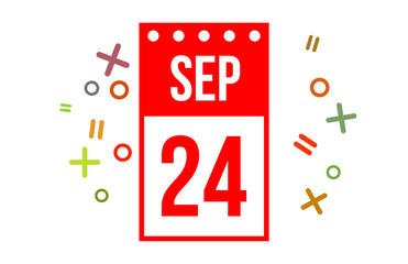 24 September Red calendar number