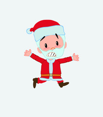 Santa Claus running terrified.