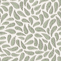  Embroidery floral seamless pattern on linen cloth texture