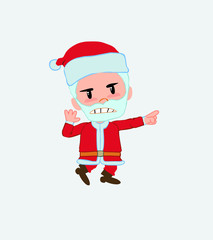 Santa Claus screams very angry.