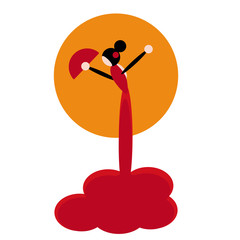 Woman dancing flamenco in vector